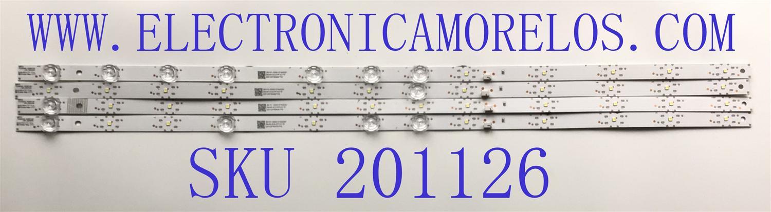 KIT DE LED'S PARA TV TCL ((4 PIEZAS)) / NUMERO DE PARTE TCL65LB22_3030F2.4D_V0.1_20211230 / B0101-000510*A0026* / ZMJN-JC3-5*F101*5* / 220123*55473*TG / PANEL ST6451D06-3 VER.2.1 / MODELOS 65S455 / 65S454 / 65RP630K